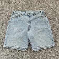 Vintage 90s Levis 550 Orange Tab Denim Shorts Men  s 38 Light Wash Distressed