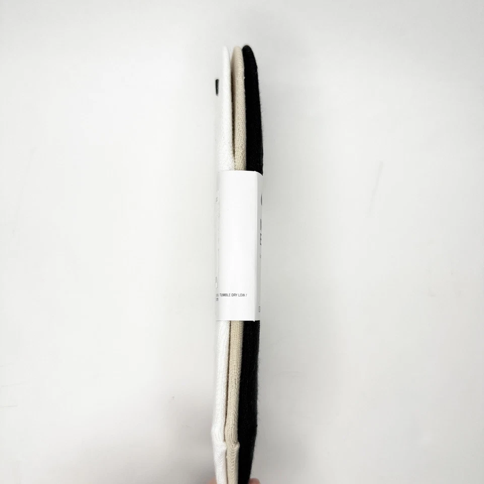 Nike Everyday Lightweight Footie Socks 3 Pair Pack Black White Beige - Image 4 of 4