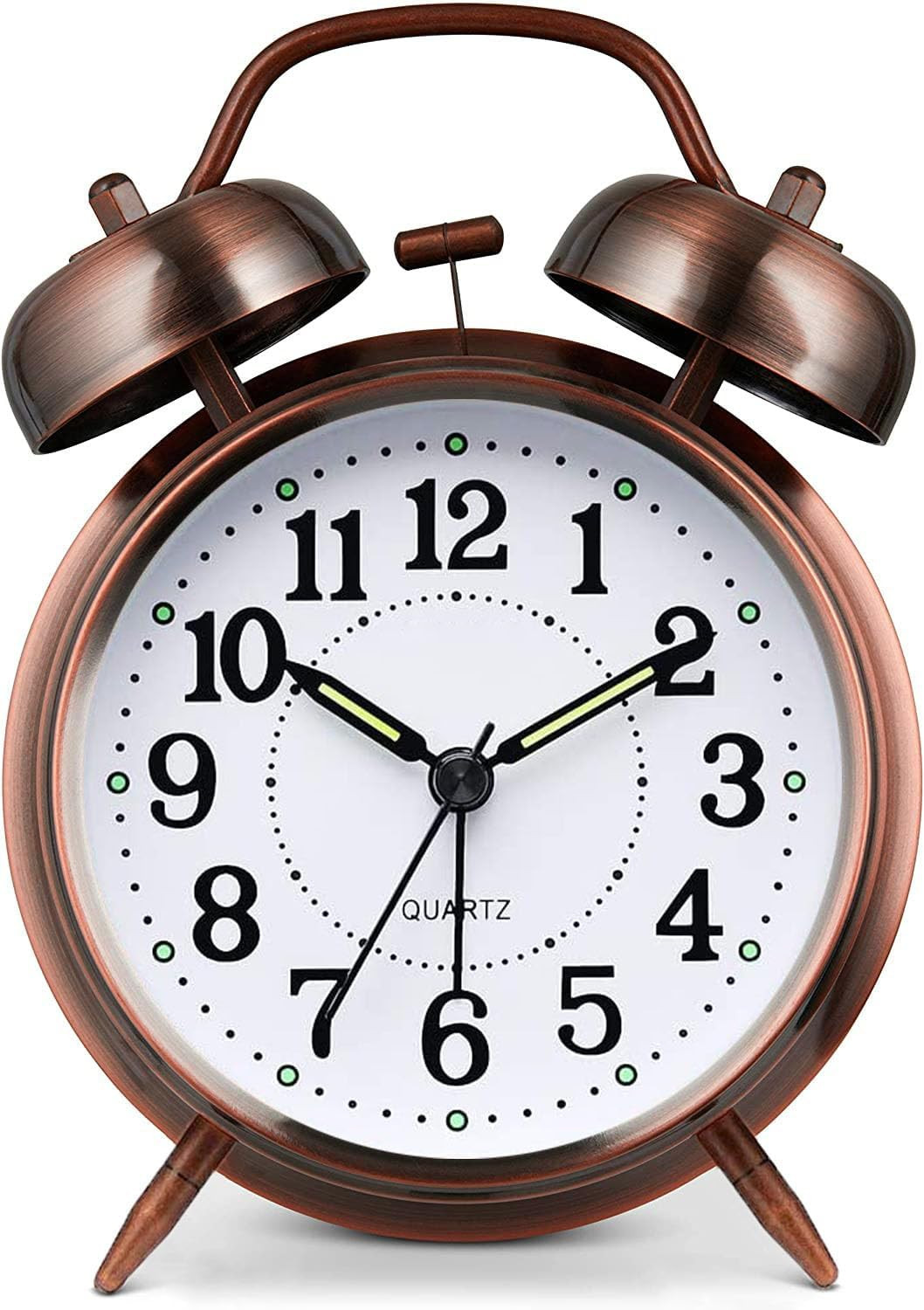 Heavy Sleeper Alarm Clock, Metal Twin Bell, Silent Non-Ticki