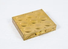 VINTAGE BRASS POWDER COMPACT 3x2.5x1 UNUSED Read JF 232