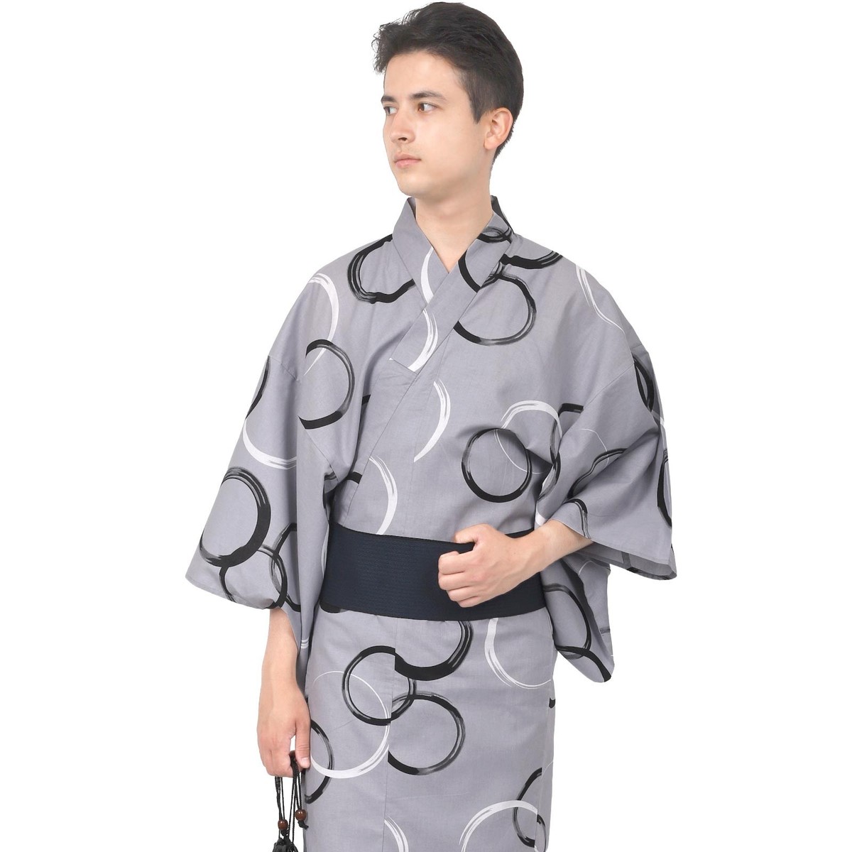 Men's Japanese Yukata One-Touch Pre-Tied Obi 3-Piece Set | eBay