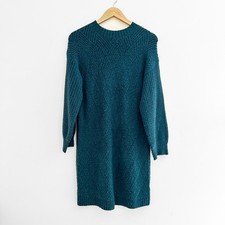 ASOS Teal Sweater Dress - Relaxed Cozy Winter Knit Dress Size 4 (Small)
