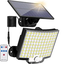 LED Solar Power PIR Motion Sensor Wall Lights Outdoor Garden Security Flood Lamp