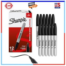 Sharpie Fine Point Permanent Markers 12 Pack Black Quick Drying