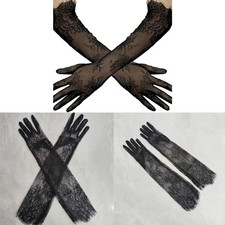 Vintage Extended Lace Gloves For Bridal Gown Formal Event Wedding Ceremony