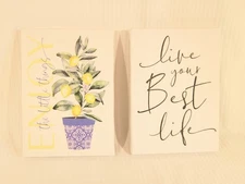Canvas Prints "Enjoy the Little Things" "Live Your Best Life" Lot of 2 Lemons