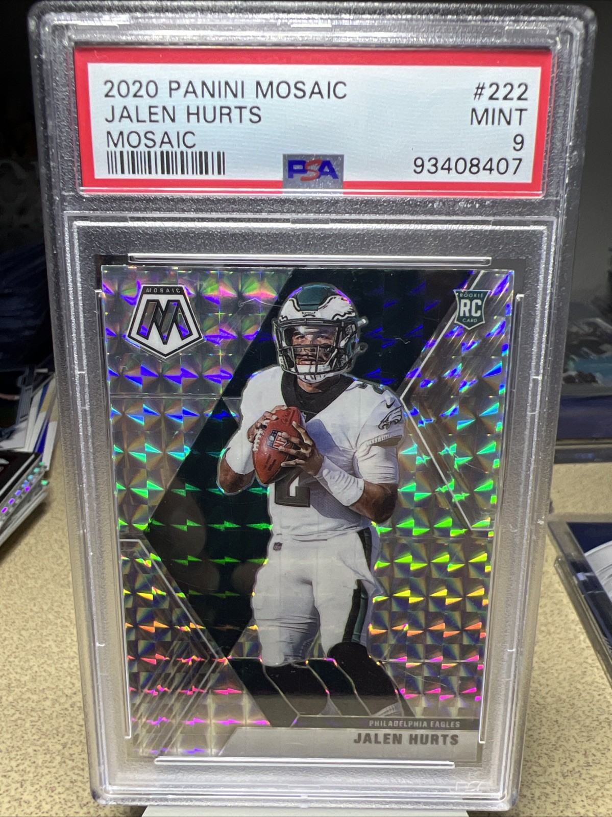 2020 Panini Mosaic Rookie Variations Jalen Hurts #222 (RC) PSA 9
