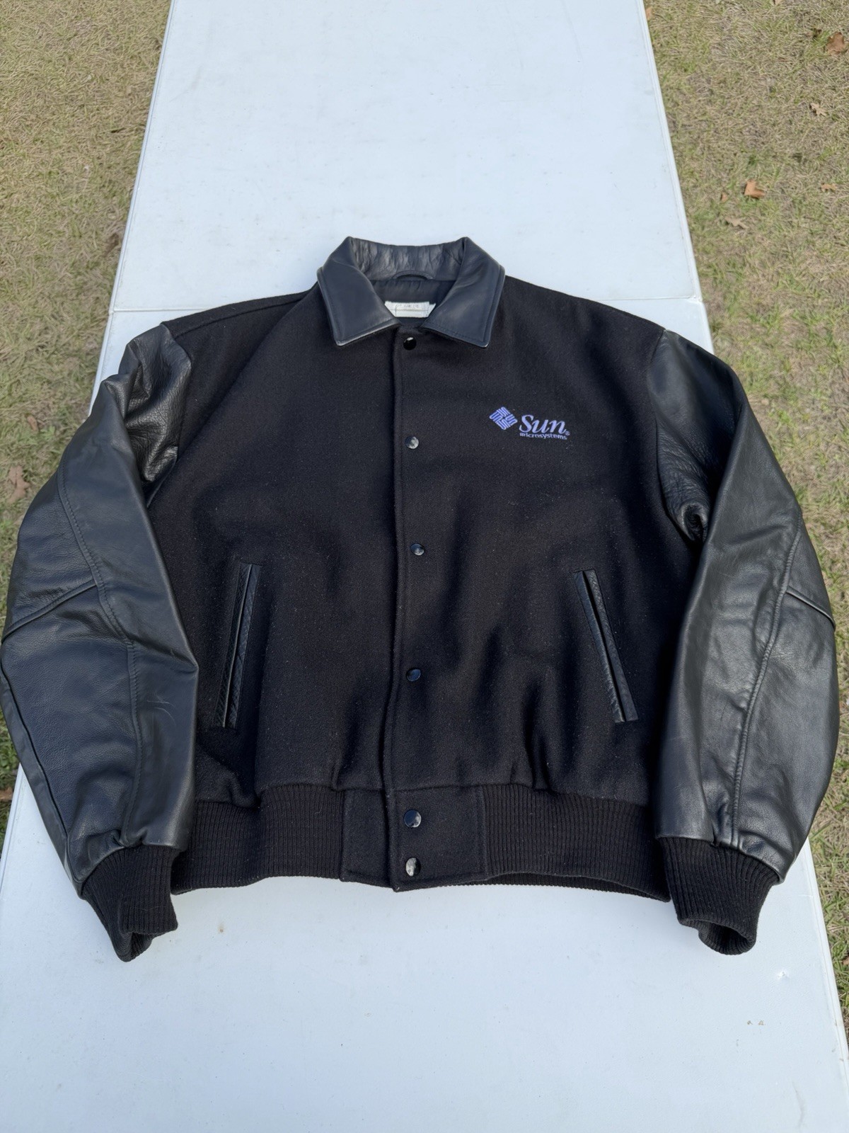 Vtg Java Software Wool Varsity Jacket Size XXL Te… - image 1