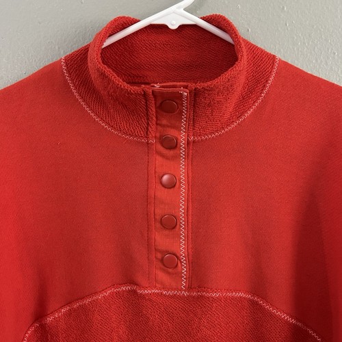 BDG Hali Short Sleeve Popover Sweatshirt Top In Dark Orange Women’s XS Retro NWT - Picture 3 of 8