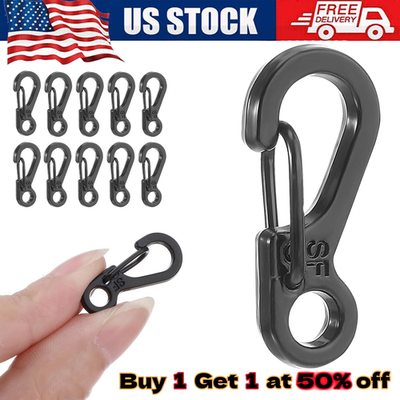 #ad 10 Pcs Mini Heavy Carabiner Snap Hook Clip Aluminum Outdoor Camping Key Chain US $3.83