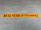 Vintage 1920s Bell Starch Tin Tacker Sign General Corner Store Embossed 13.75"