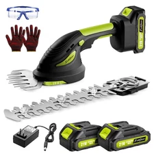 Hedge Trimmer Cordless,2 in 1 Hedge Shrub Grass Shears,21 V Electric Hedge Tr...