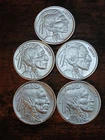 5 -1oz 999 Fine Silver Buffalo Rounds 5 Troy OZ In All /New By OSBORNE MINT 🦬