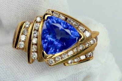 Le Vian Tanzanite & Diamonds Ring in 14k Yellow Gold Size 8