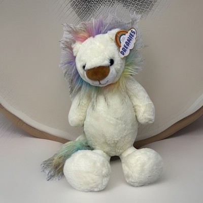 FAO Schwarz Dreamies Cream Rainbow Lion Ultra-Plush Super Soft 18  Shimmer