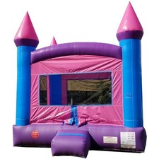 Inflatable Bounce House Pink Blow Up Bouncy Jump Castle with Blower Used