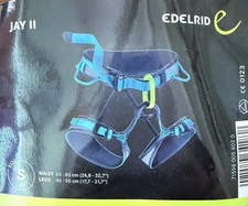 Brand New Edelrid Women's Jayne Climbing Harness Small, Turquoise And Black
