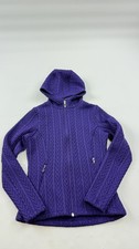Spyder Core Sweater Jacket Womens Small Purple Hooded Full Zip Knit Fleece