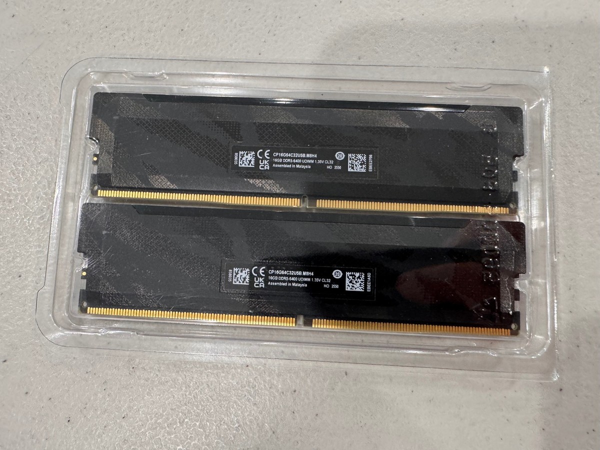 32GB Crucial DDR5 PRO OC GAMING RAM Kit 6400 MT/s (2x16GB