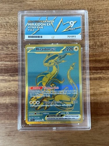 Pokemon ACE 9 Miraidon ex 243/091 Hyper Rare Paldean Fates Gold Card