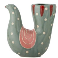 Bloomingville Vase Trudy GrüN Keramik Vogel 19 Cm Blumenvase