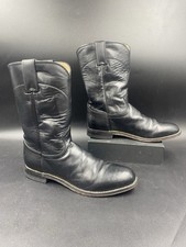 Justin Roper 3133 Black Leather Vintage Boots USA Made Women’s Size 7.5 D