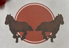 Original Vintage Fantasy Horses Mini Iron On Transfer