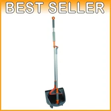 Quick 'n Easy Upright Broom & Dustpan Set, Gray/Orange