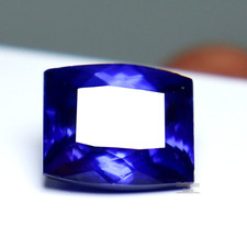 Blue Tanzanite 16-17 Ct Natural Loose Gemstone Excellent Certified Cushion Cut