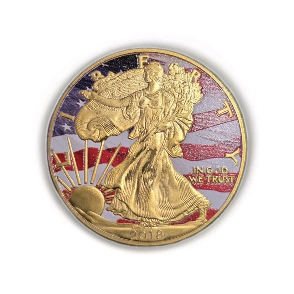 2018 | American Eagle enchapado en oro coloreado | $ 1 | Moneda conmemorativa de reproducción Foto 2 de 4