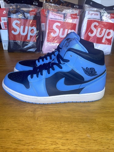 Size 11.5 - Air Jordan 1 Mid University Blue Black Clean AF No Box - Picture 4 of 9