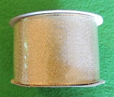1 Roll Gold Ribbon All the Trimmings for Florals  Christmas Crafts 2" x 4yd New