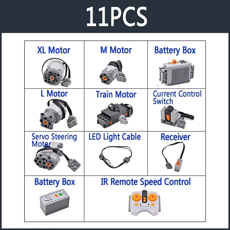 Power Functions Motor Set 11tlg Batterie IR Fernbedienung kompatibel Le Technic - Bild 4 von 4