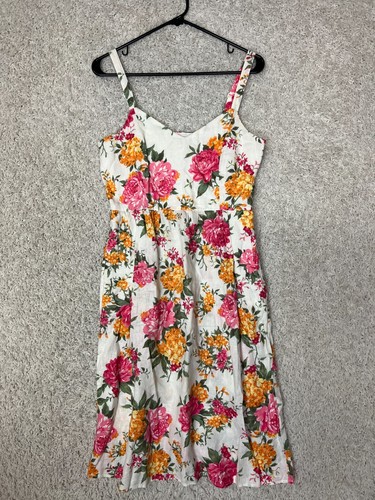 Cynthia Rowley Leinenkleid Damen Größe 6 Blumenmuster Frühling Strand Resortwear