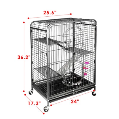 Ferret Cage with 2 Big Front Doors Rabbit Guinea Pig Chinchilla Rat House 37'' - Photo 1/4
