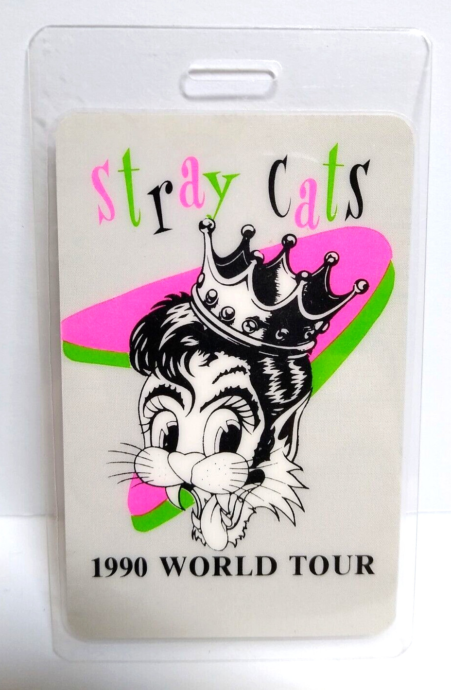 Stray Cats Backstage Pass Original 1990 World Tour Cool Cat Hat Crown Rockabilly