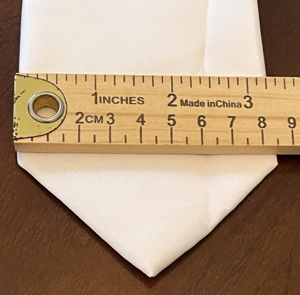 Corbata de cuello Vesuvio Napoli blanca 100 % poliéster para hombre hecha en China Foto 4 de 4