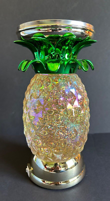 Bath & Body Works Lighted Glitter Water Globe Pineapple 3 Wick Candle Holder NEW