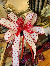 Christmas Wreath Bow for Holiday Decor Christmas Tree Topper BC72