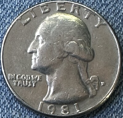 1981  P  Washington Quarter Filled In Mint Mark DDO Close AM, Multiple Errors.