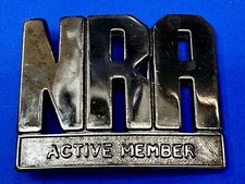 NRA National Rifle Association Block Letters Active Member Belt Buckle