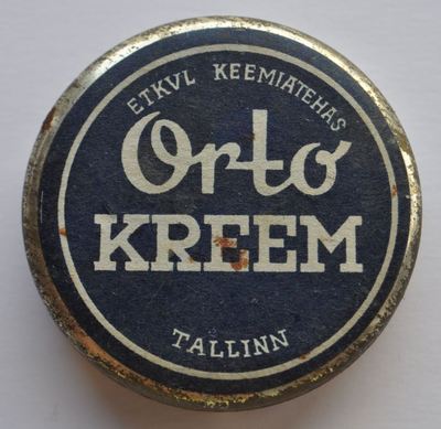 1920s Estonia ORTO BALM Cream Pharmacy Apotheca Tin Box