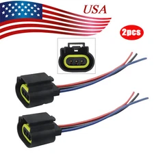 Wire Pigtail Female P 9008 H13 Two Harness Head Light Bulb Plug Repair Socket