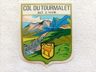 Écusson COL DU TOURMALET Hautes-Pyrénées - autocollant - 6,3 x 7,5 cm - France