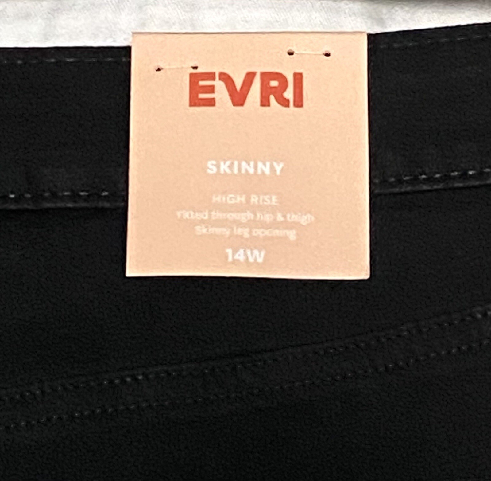 High Rise Jeans 14 Wide NEW Black Wash EVRI 14W Pants Denim Jeggings Plus Size