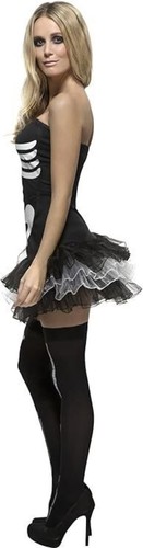 NEW Fever Skeleton Black Tutu Dress Ladies Halloween Fancy Dress Costume - Large - Picture 2 of 8