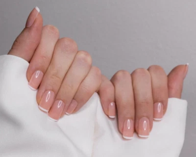 Künstliche Nägel 24p - Französisch Luxus Kurz - zum aufkleben press on nails