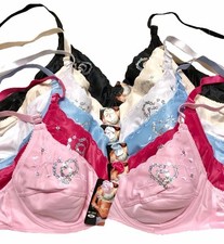 Lot 6 Bras Sparkle 2 Hooks Support Light Padded Underwire 32 40 B C 22018