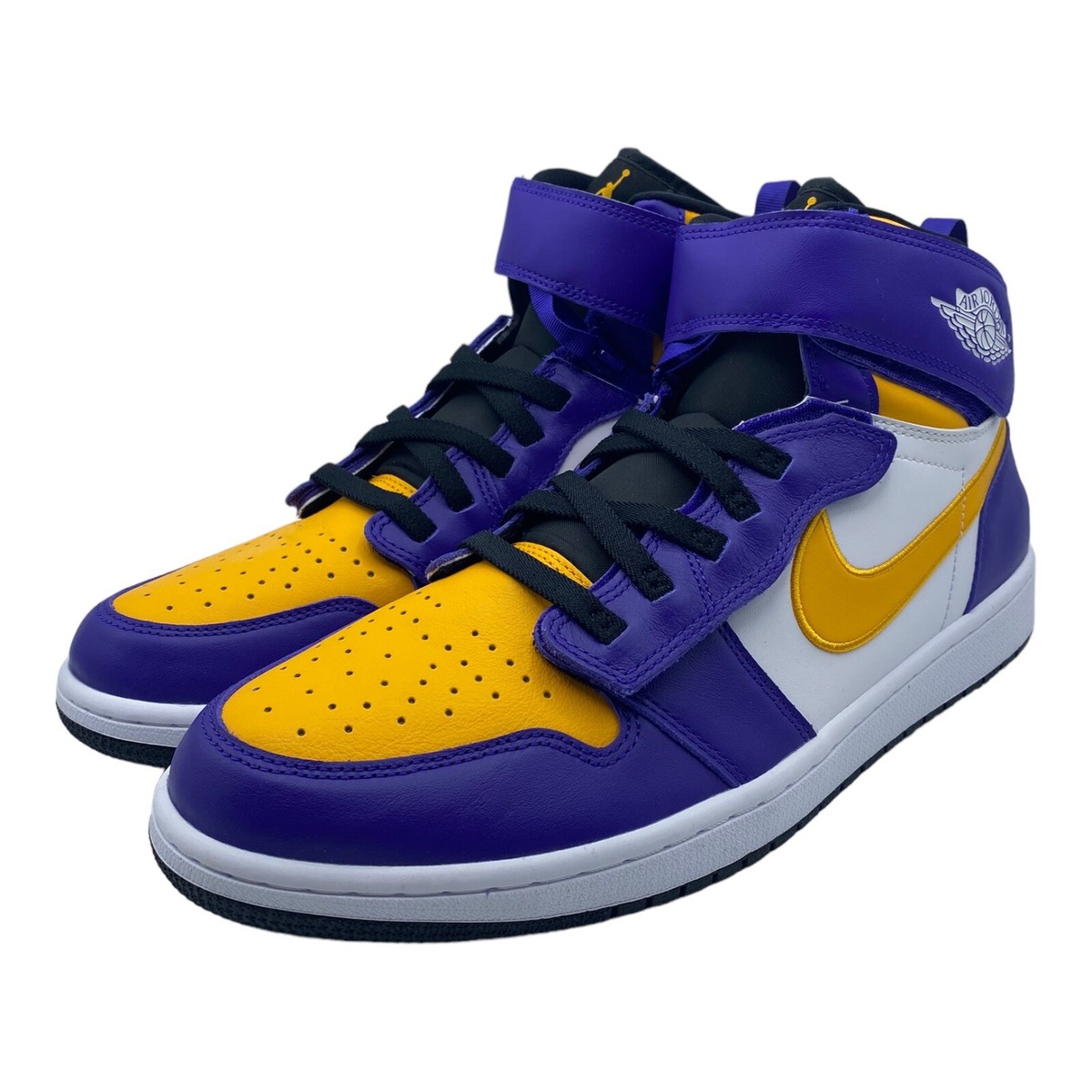 シューズ(男性用) Nike Air Jordan 1 Mid Purple/Yellow US 9 Nike Mens Air Jordan 1 Mid Shoes Purple White Yellow Lakers