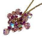 Vintage 3 Monet Gold Silver Chain Aurora Borealis Dangle Beads Pendant Necklace — photo 4
